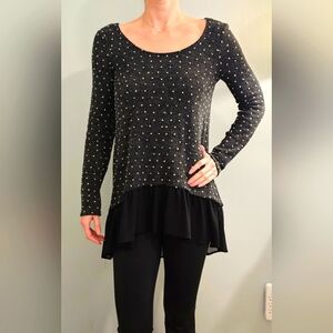 A'reve Black Sweater with Lace Detail